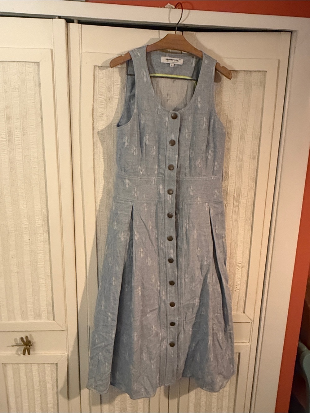 Hunter Bell Button Front Pleated Midi Dress NWOT SZ 10 - Picture 7 of 11